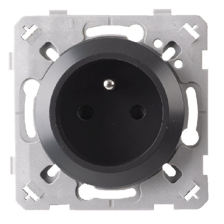 Prise 2P+T Auto Gris Anthracite EPURE