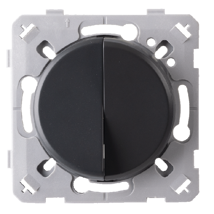 Double Interrupteur Va et vient Anthracite EPURE