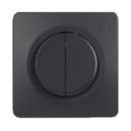 OHMTEC Epure Double Interrupteur Va et vient Anthracite 