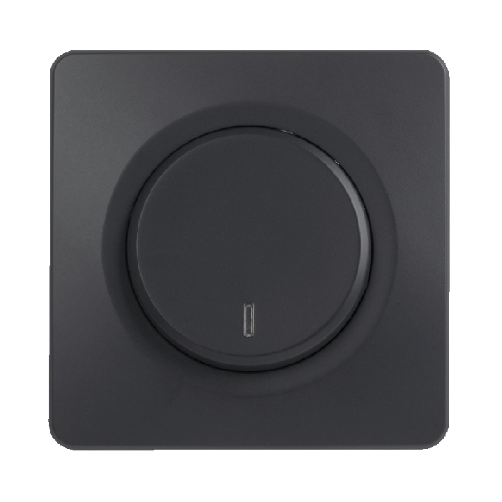 OHMTEC Epure Interrupteur Va et vient à voyant Anthracite 