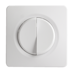 OHMTEC Epure Double interrupteur va et vient blanc complet