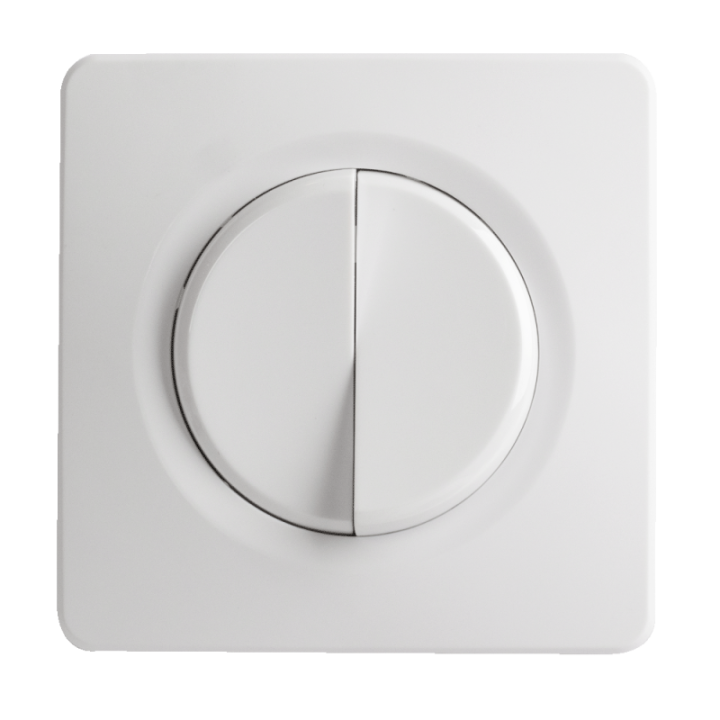 OHMTEC Epure Double interrupteur va et vient blanc complet