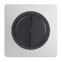 OHMTEC Epure Interrupteur Va et vient + Poussoir Droite Anthracite 