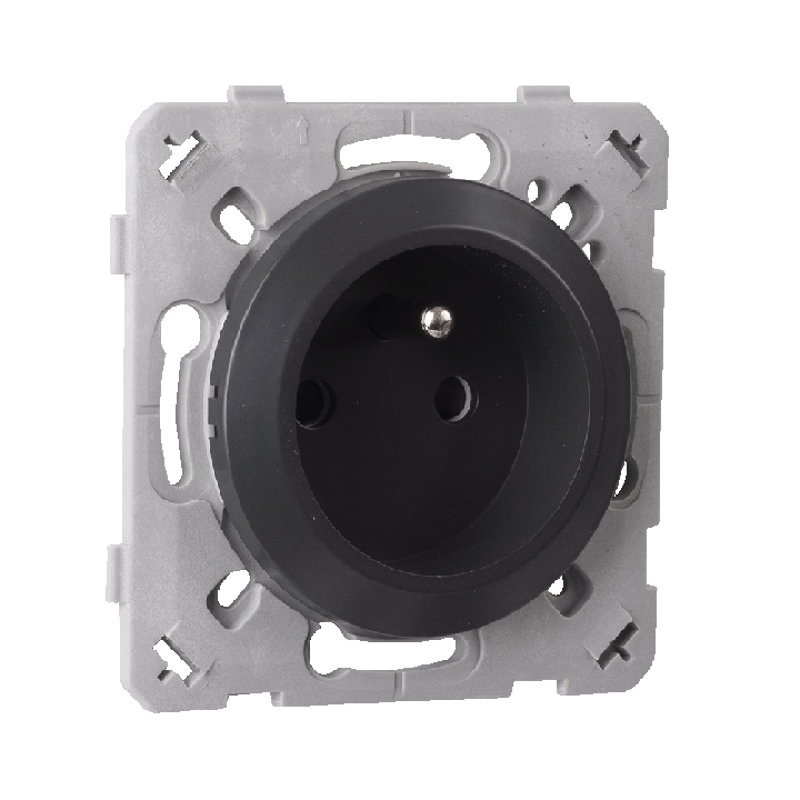 Prise 2P+T Auto Gris Anthracite EPURE
