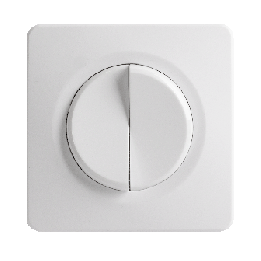 OHMTEC Epure Interrupteur va et vient + poussoir droite blanc complet