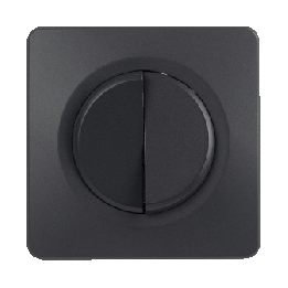 OHMTEC Epure Interrupteur va et vient + poussoir droite anthracite complet