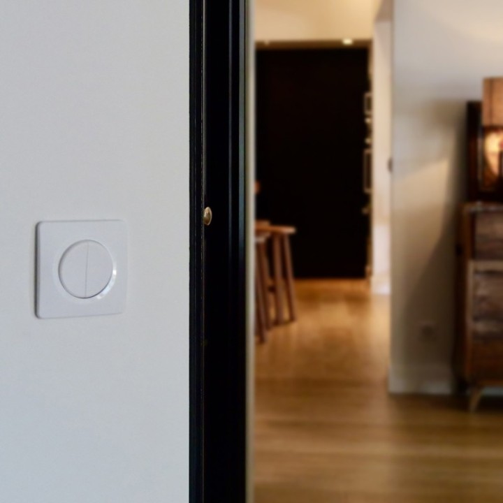 OHMTEC Epure Double interrupteur va et vient blanc complet