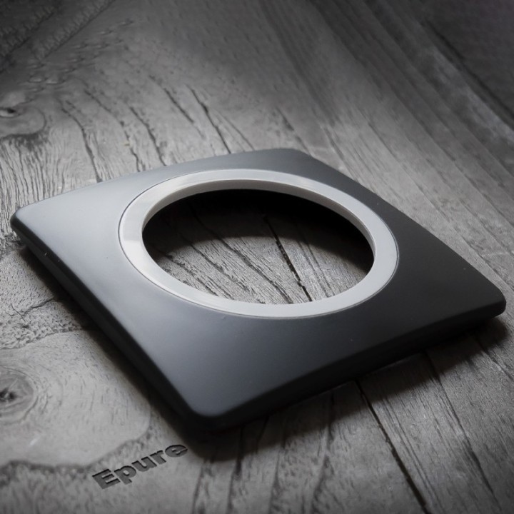 OHMTEC Epure Plaque Simple Gris Anthracite Insert Blanc 