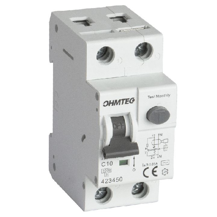 Disjoncteur différentiel à vis 1P+N 10A 30mA 6kA Courbe C