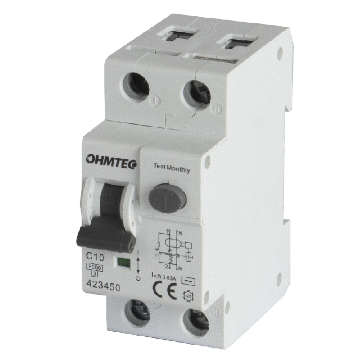 Disjoncteur différentiel à vis 1P+N 10A 30mA 6kA Courbe C