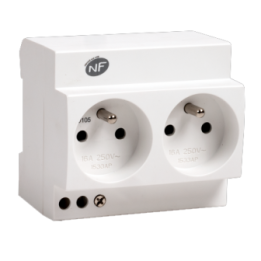 Double prise modulaire 2P+T 16A