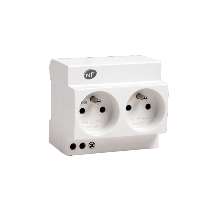 Double prise modulaire 2P+T 16A