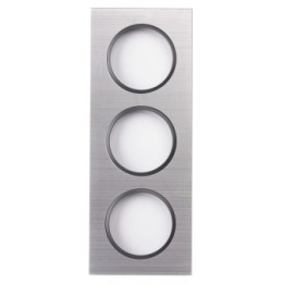 OHMTEC Epure Plaque Triple Alu Brossé Et Anthracite 