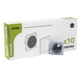 OHMTEC Epure Lot 10 Prises affleur anthracite + cache peinture 