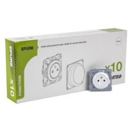 OHMTEC Epure Lot 10 Prises Affleurantes Blanc + Cache Peinture 