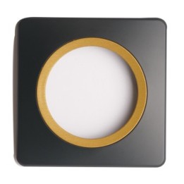 OHMTEC Epure Plaque Simple Gris Anthracite Insert Bronze 