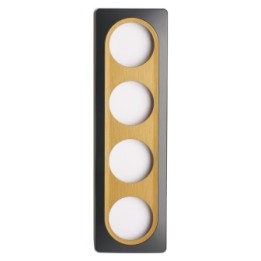 OHMTEC Epure Plaque Quadruple Gris Anthracite Insert Bronze 