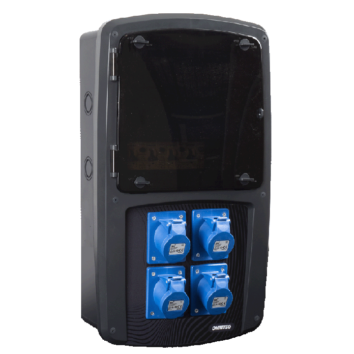 Coffret camping 4 prises CEE 10A avec protection par disjoncteur différentiel - OHMTEC