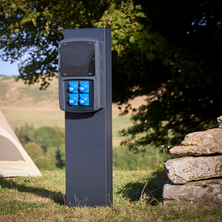 Coffret camping 4 prises CEE 10A avec protection par disjoncteur différentiel - OHMTEC