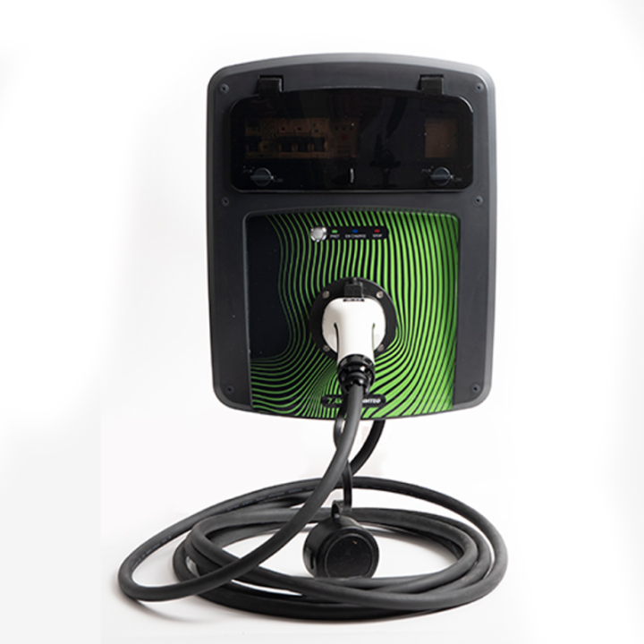 Coffret de recharge 7,4 kW avec contrôleur de charge et protection électrique + câble de 5m avec fiche T2