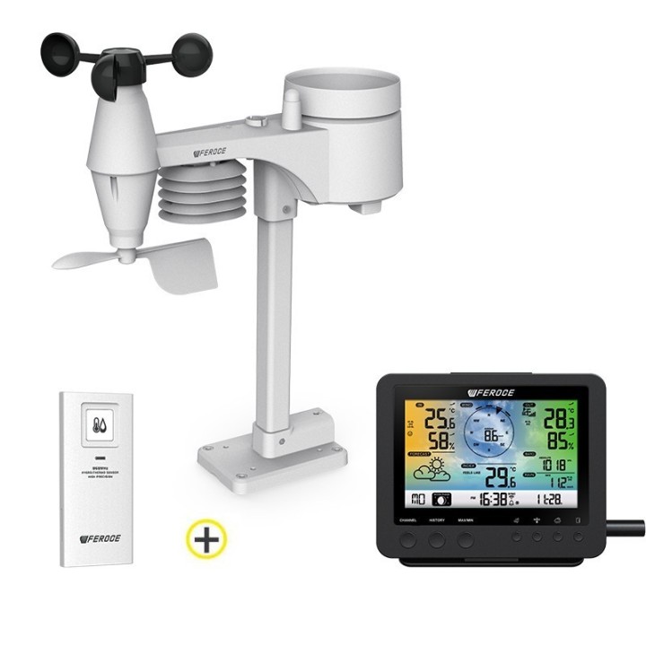 Pack station météo multi-fonctions + thermo-hygrométrique haute précision sans fil