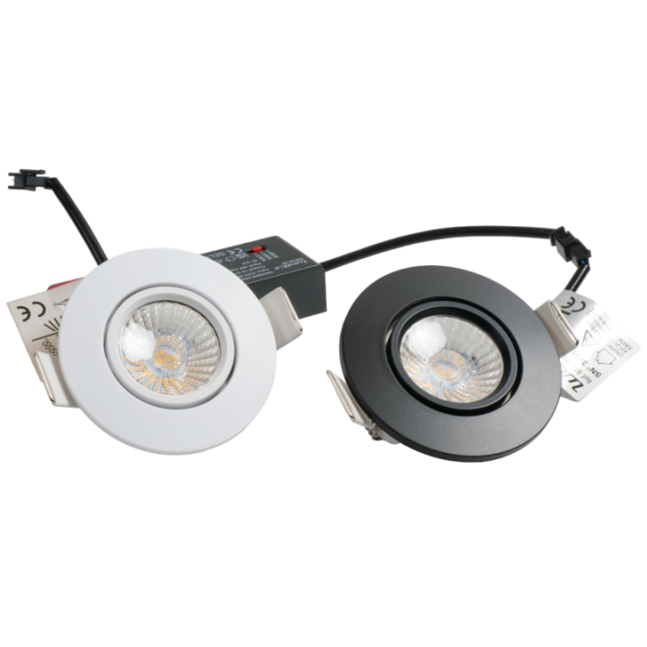 Spot noir encastré orientable LED 6W RT 2012/RE2020