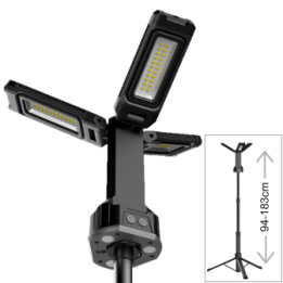 Projecteur de chantier LED rechargeable sur trépied 94/183cm 70W WOLTZ