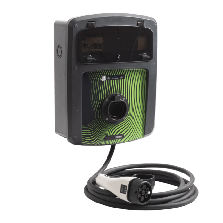 Coffret de recharge 7,4 kW avec contrôleur de charge et protection électrique + câble de 5m OHMTEC