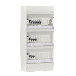 Tableau électrique équipé et câblé NF logement T4 à T5 neuf 3 différentiels + 10 disjoncteurs auto 4.5kA + 1 prise 2P+T 16A NALT