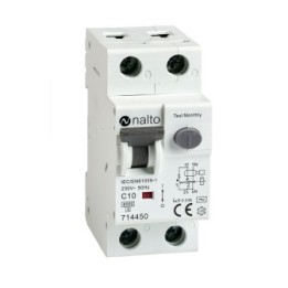 Disjoncteur Différentiel 10A - 30mA 1P+N Courbe C NALTO