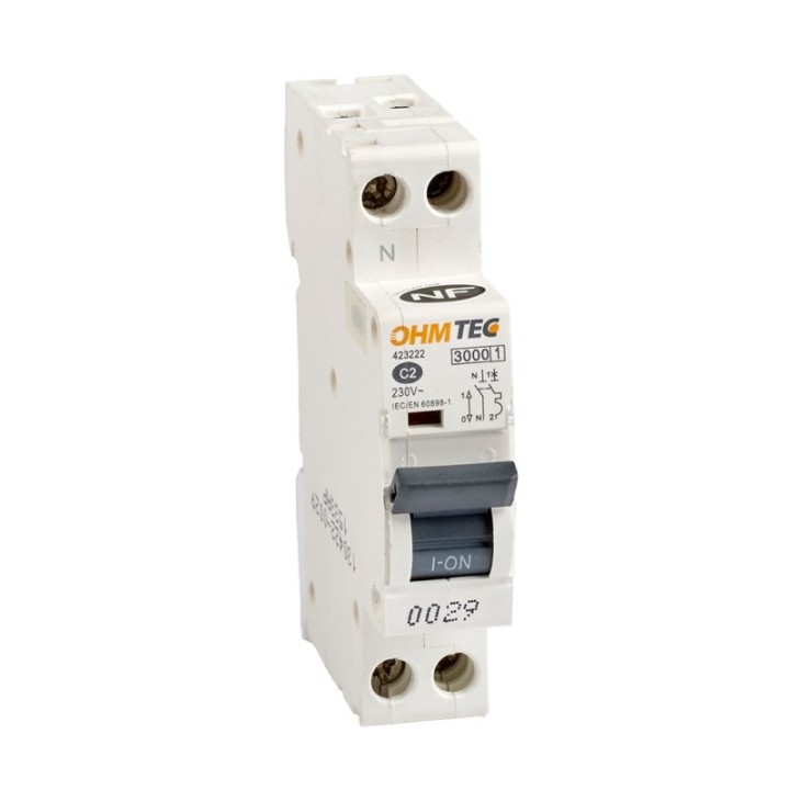 Disjoncteur 1P+N 2A 3kA NF OHMTEC
