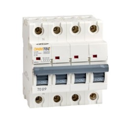 Disjoncteurs tétrapolaires 16A 4.5kA NF OHMTEC