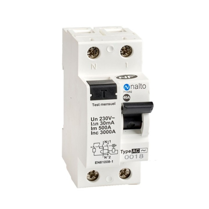 Interrupteur différentiel 40A 30 mA type AC NF NALTO
