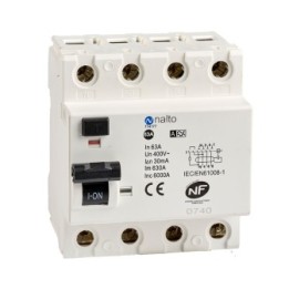 Interrupteur différentieltétrapolaire 63A type A - 30 mA - 400V~