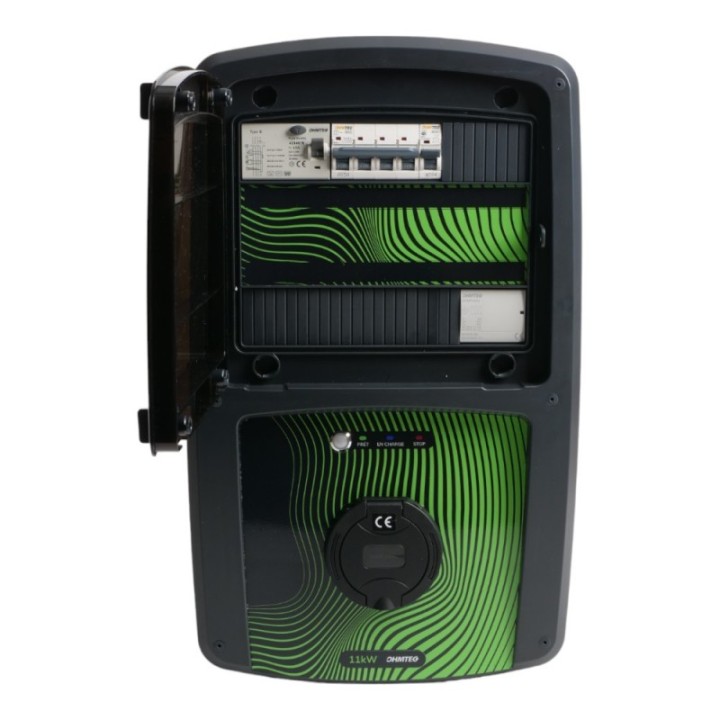 Coffret de recharge 11 kW avec contrôleur de charge et protection électrique OHMTEC