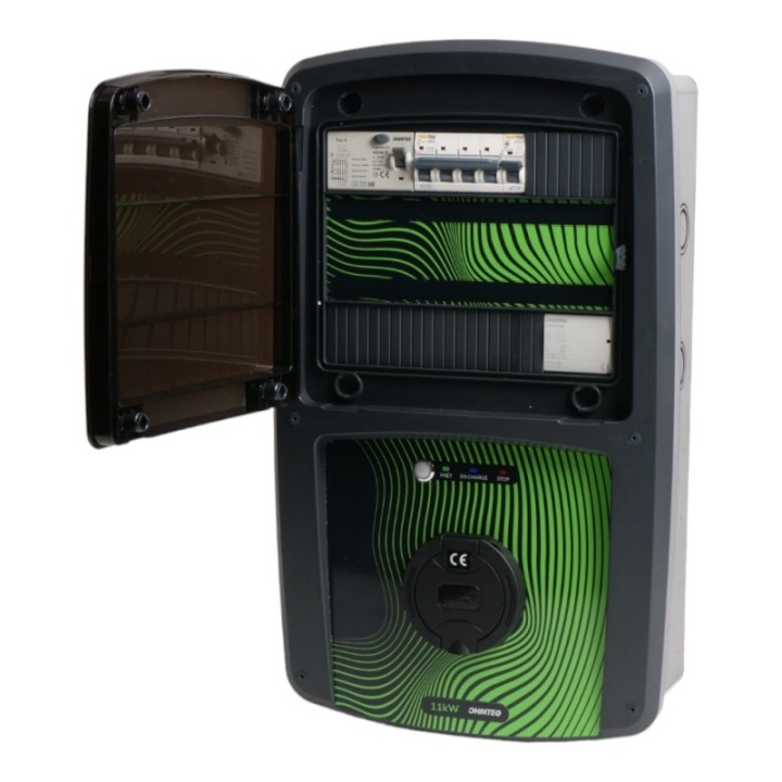 Coffret de recharge 11 kW avec contrôleur de charge et protection électrique OHMTEC