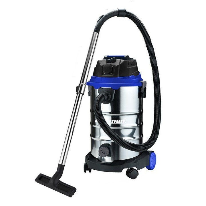 Aspirateur Eau et Poussière 1400W 30L Inox Prise synchro KORMAN