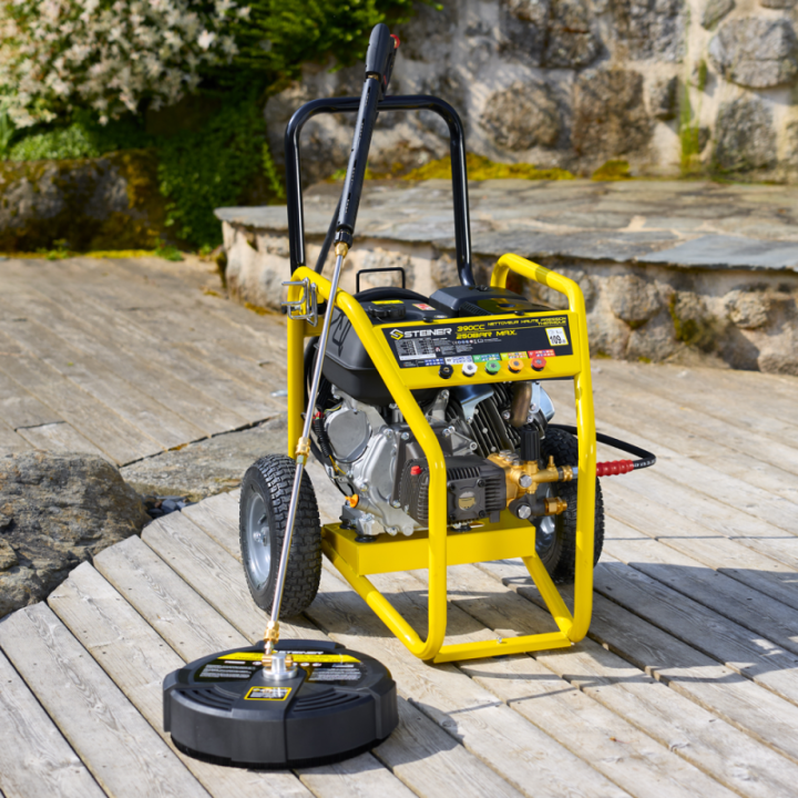 Brosse rotative de sol 15" + rallonge 30cm à connexion rapide ¼’ pour nettoyeur haute pression STEINER ref.216004 et ref.216005