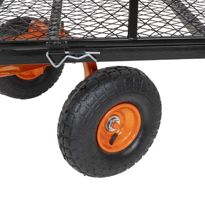 Chariot de jardin Max 300Kg avec bâche et parois amovibles SAINT PIERRE DU CHAMP