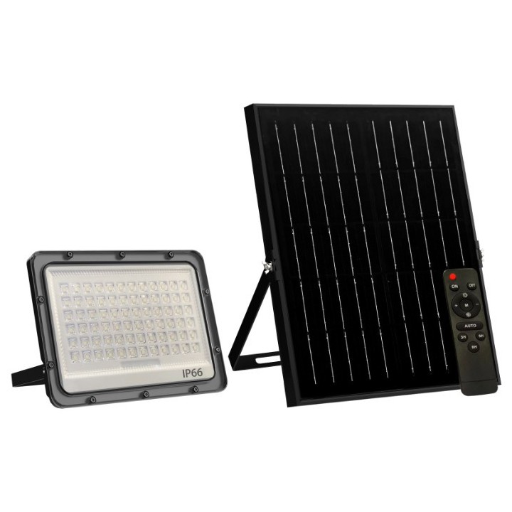 Projecteur LED extérieur solaire à fixer 9W noir WOLTZ