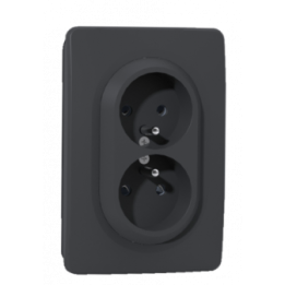 OHMTEC Epure Prise double anthracite 