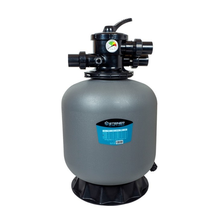 Groupe de filtration 0.6CV 11m³/h Ø450mm vanne Top 6 voies STEINER