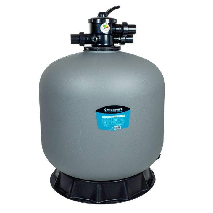 Groupe de filtration 2.2CV 27m³/h Ø710mm vanne Top 6 voies STEINER