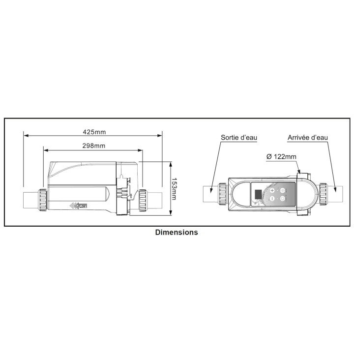Electrolyseur au sel générateur de chlore 20g/h pour piscine Max 85mᵌ STEINER