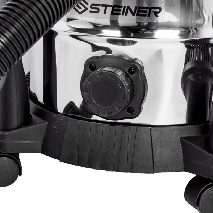 Aspirateur eau et poussières 20L inox 1200W sans sac + fonction souffleur STEINER