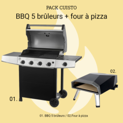 Pack barbecue 5 feux gaz + four à pizza gaz ROSTER