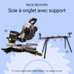 Scie à onglet radiale 2000W 255 mm laser STEINER + support
