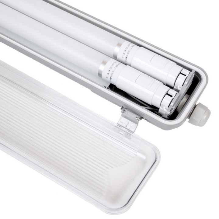 Réglette étanche à tubes LED 2x18W CCT 125cm IP65 WOLTZ