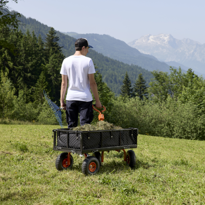 Chariot de jardin Max 300Kg avec bâche et parois amovibles SAINT PIERRE DU CHAMP
