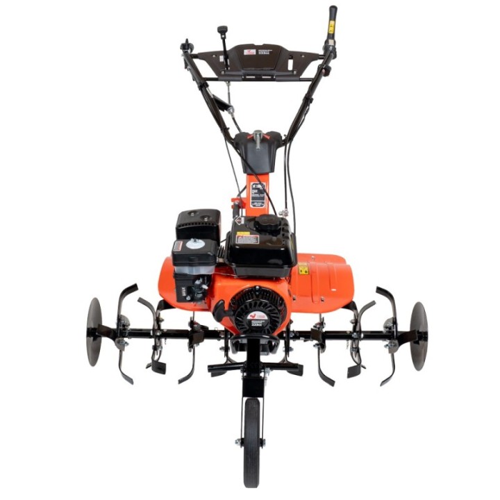 Motoculteur motobineuse thermique essence 8CV - 223cc à engrenages + 8 fraises + 2 roues + buteur + charrue + arracheuse